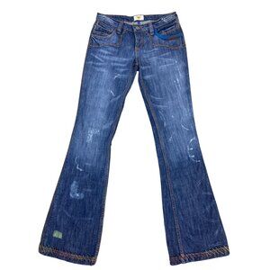 Vintage Antik Denim Jeans Women's 28 Y2K Bootcut Flare Hippie Embroidered NWT